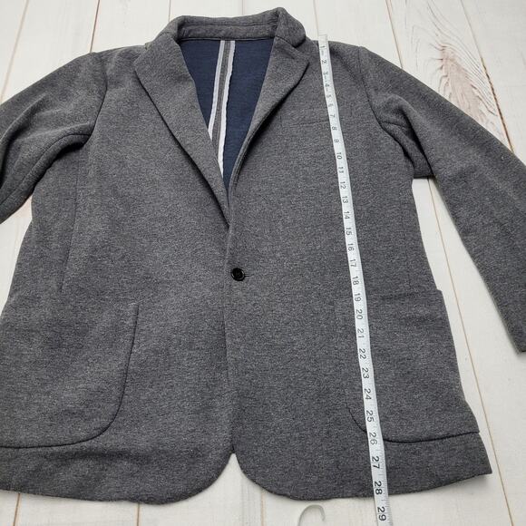 Dapper Boi gray casual knit blazer jacket stretch - Picture 3 of 9